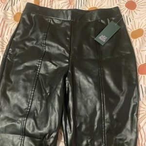 NWT Leather split leg pants